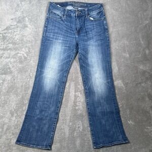 American Eagle Original Boot Jeans Mens 30x30 Whiskering Stretch Cowboy Western